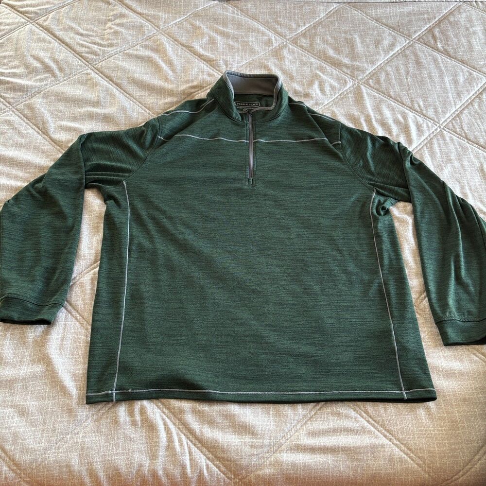 Pebble Beach: Men's Green Dry-Luxe Performance 1/4 Zip Pullover XL Golf